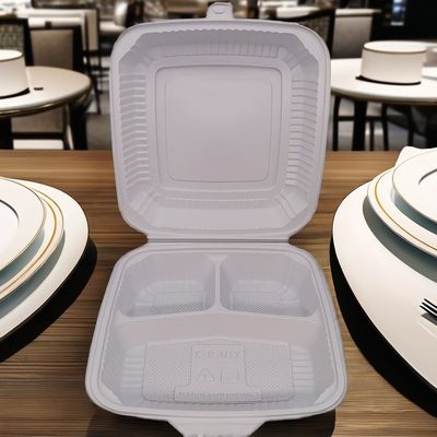 白い食品 梱包 使い捨てマイクロ波 安全な 立方型 プラスチック製 弁当箱 蓋付き 価格