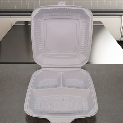 白い食品 梱包 使い捨てマイクロ波 安全な 立方型 プラスチック製 弁当箱 蓋付き 価格