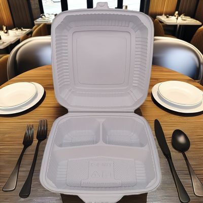 白い食品 梱包 使い捨てマイクロ波 安全な 立方型 プラスチック製 弁当箱 蓋付き 価格