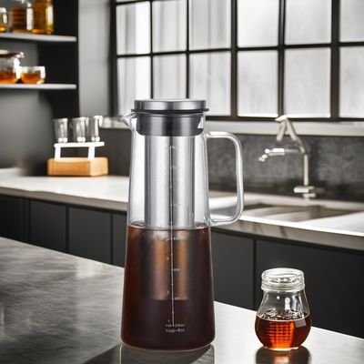 1L/1.4L 高ボロシリケートガラス水瓶 持続可能なステンレス鋼フィルター