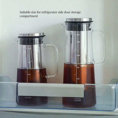 1L/1.4L 高温耐性のガラス水瓶 冷酒コーヒーと果物