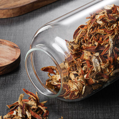 大型ガラス瓶と木製蓋付きの古典的なデザインの便利な食材調味料容器