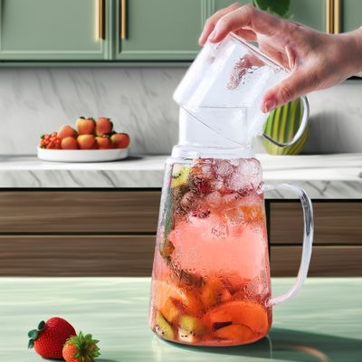 モダンデザイン 温水/冷水 缶 汁 飲み物 カラフ グラス 容器 カップ付き
