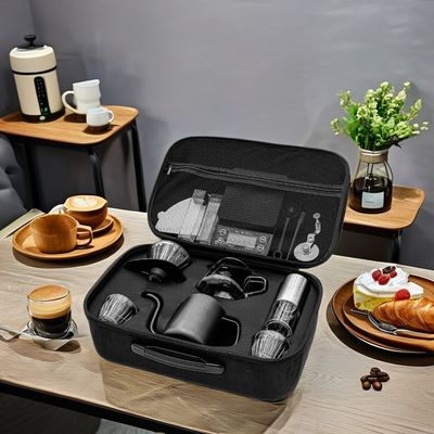 アウトドア旅行 ドリップコーヒーセット クラシックスタイル ガラスケトルと手動磨機