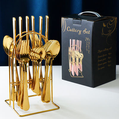 パーティーの機会 101 ステンレス鋼 金製 食器セット 24個 箱付き 豪華 ギフトセット