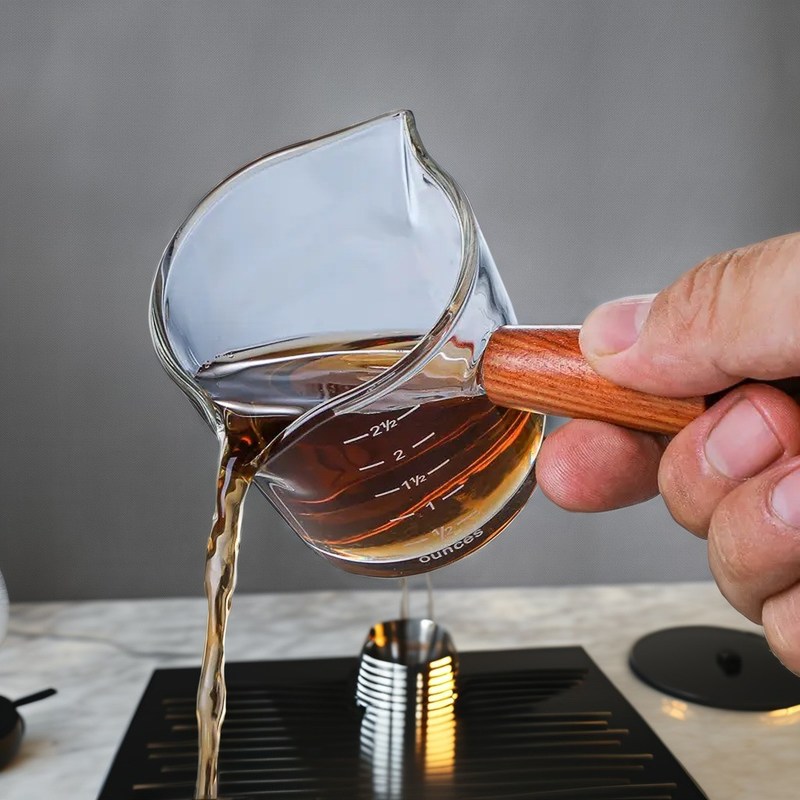 双口小ミルクカップ用器具 蓋付き 透明な飲み物 コーヒー・ティーセット