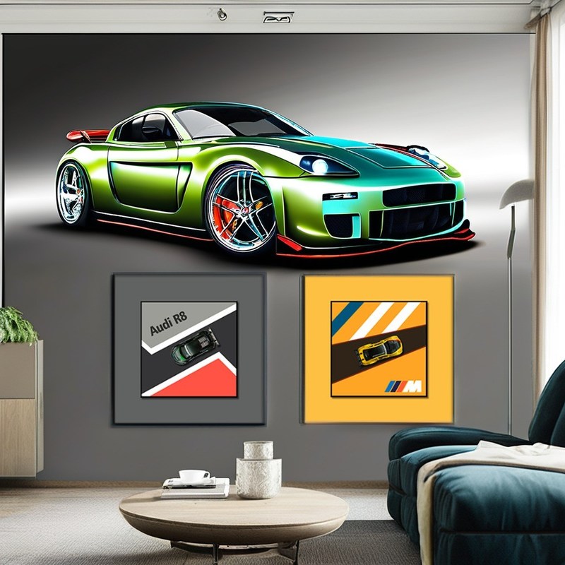 子供の寝室とベランダのためのアルloyカー壁画 アートのポップをあなたのスペースに追加