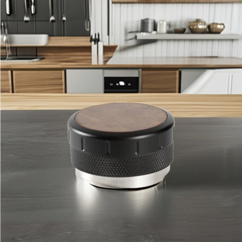 高さ調整 エスプレッソ タンパー クラシックスタイル ノート木とステンレス鋼のベース