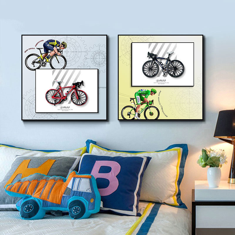 現代デザイン スタイルの 掛ける絵 装飾用 オールドファッションド メタル自転車 モデル