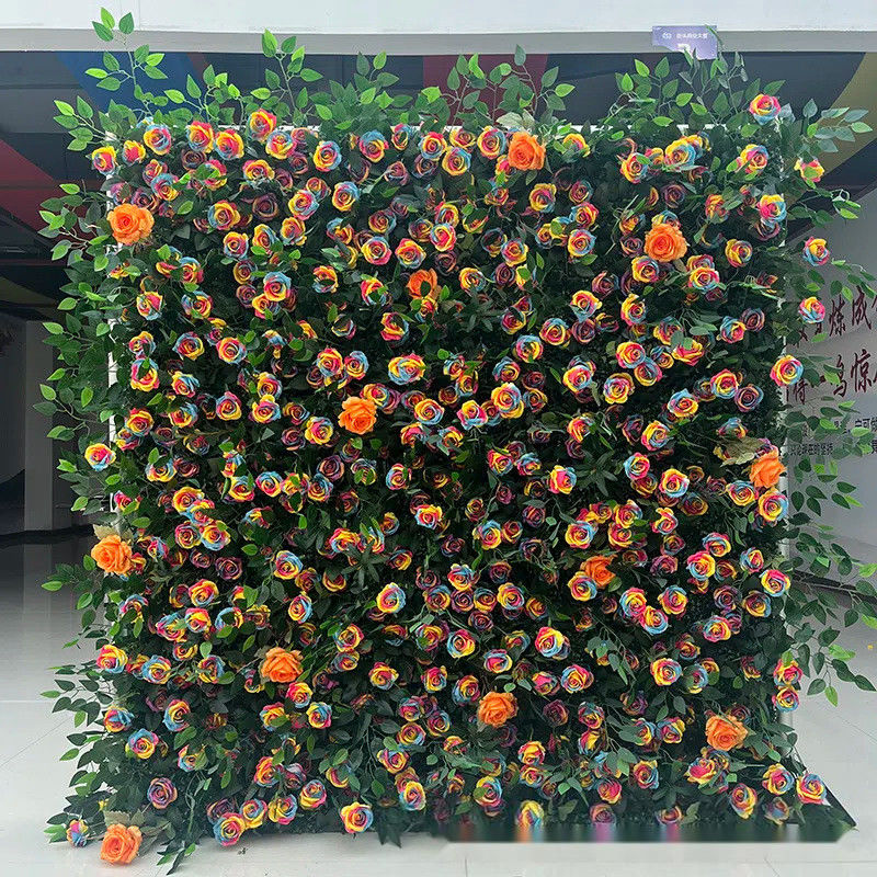 母の日と結婚式の車 3D布 花の壁飾り 現実的な緑の植物