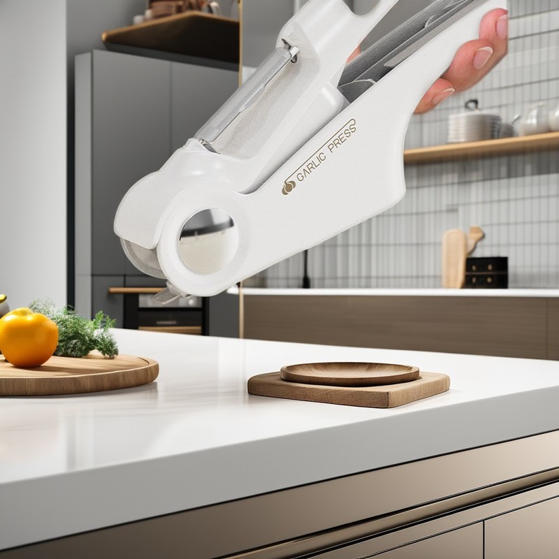 食品用ABSのニンニクプレスとスライサー 缶開け器 4 in 1ステンレス鋼器具