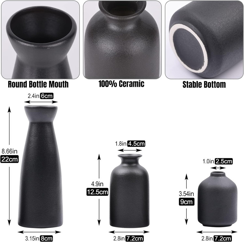 アートデコ セラミック花瓶 家庭装飾用 グラス付き