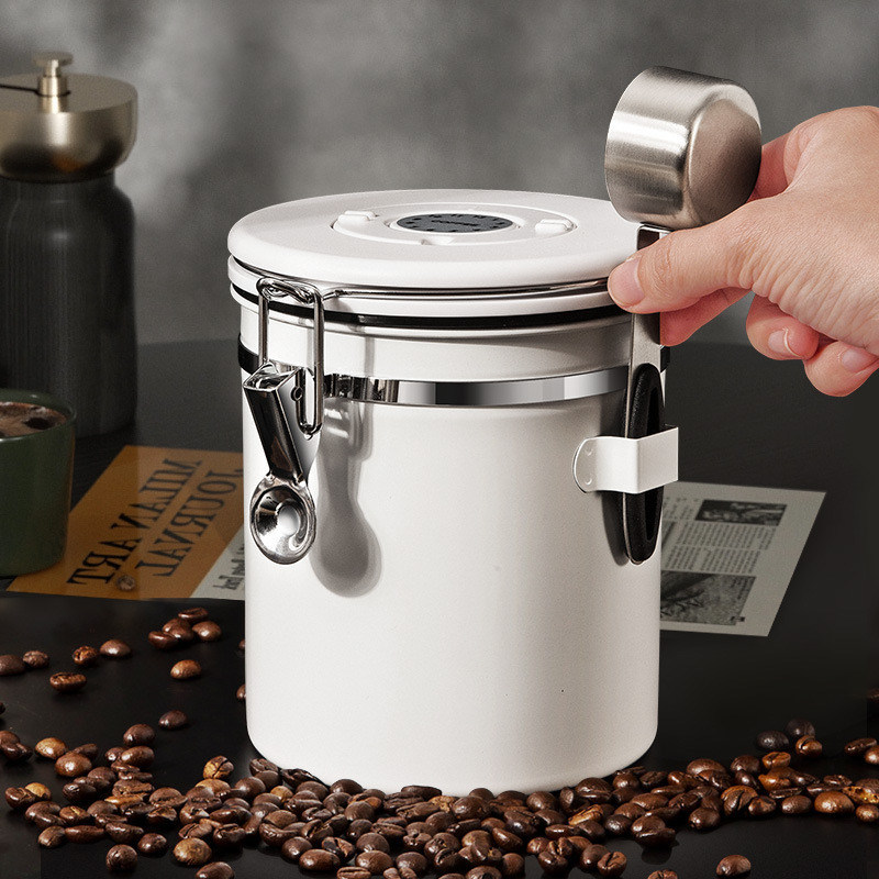 1500ml ステンレス 掃除用 コーヒー豆容器 キッチン キャンプ 環境に優しい