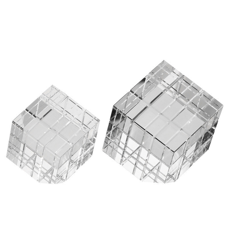 眼を引く ガラス ルビック キューブ 内装 テーブル 家庭 飾り プレゼント