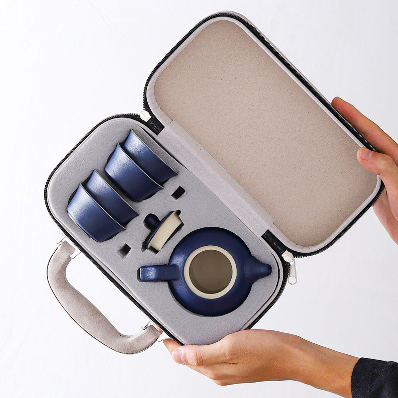 陶磁茶皿と再利用可能な茶碗セット 屋外冒険陶器材料