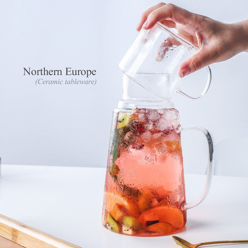 高温耐久性と現代的なデザインのカップとすべての適用可能なガラスポットセット